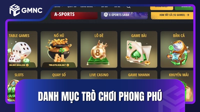 Danh mục trò chơi phong phú