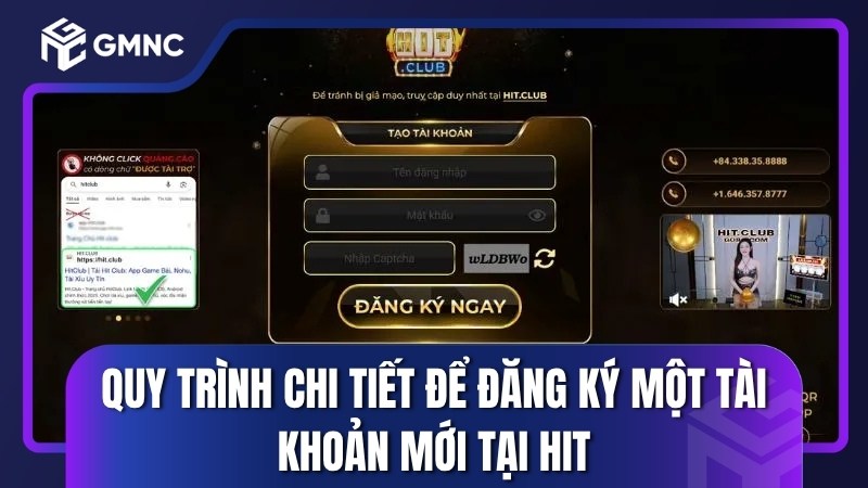 Quy trình chi tiết để đăng ký một tài khoản mới tại HIT